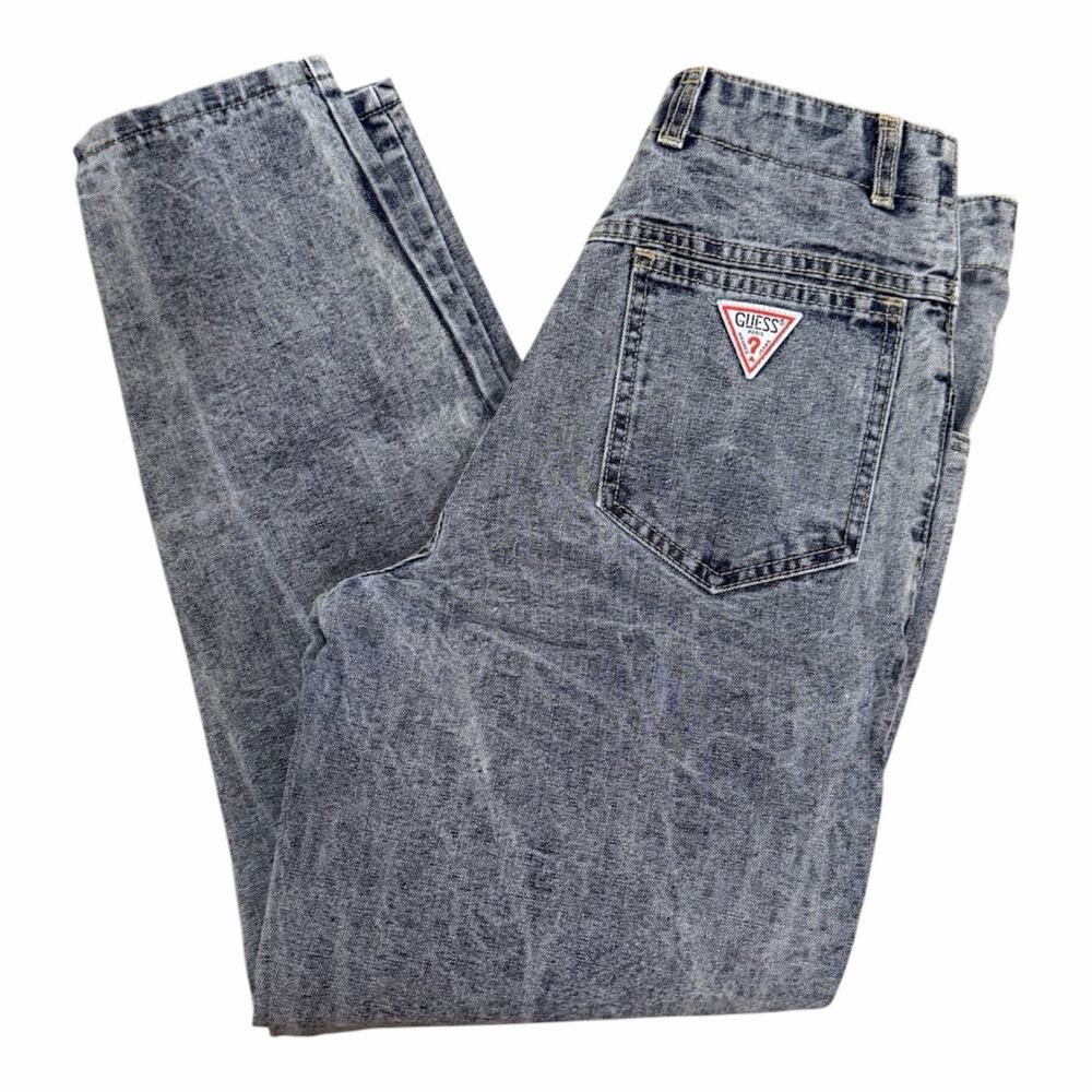 Vintage Guess MomJeans Button Fly 80s/90s Stonewashed Denim High Rise Size 30